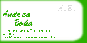 andrea boka business card